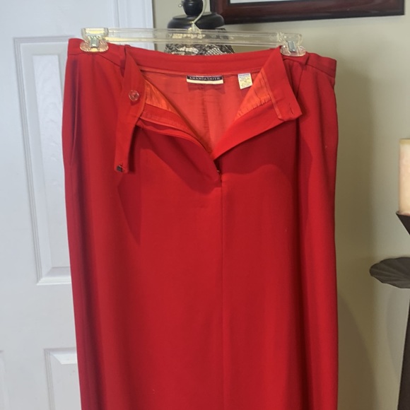 EUC Amanda Smith Red 2 Pc Long Skirt Suit, 16 - Picture 7 of 9